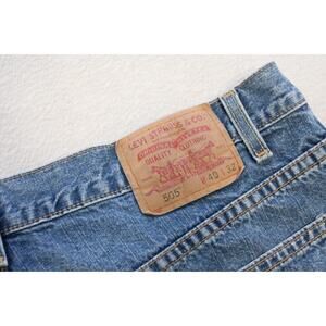 Levi's 505 Regular Fit Straight Rugged Denim Blue Jeans Mens Size 40 x 32